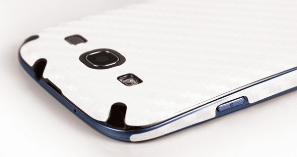 Оплётка корпуса с текстурой угле-волокна Carbon Fiber Armor Full Body (White) для Samsung Galaxy S 3