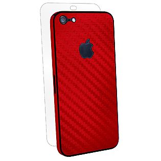 Оплётка корпуса с текстурой угле-волокна Carbon Fiber Armor Full Body (Red) для iPhone 5