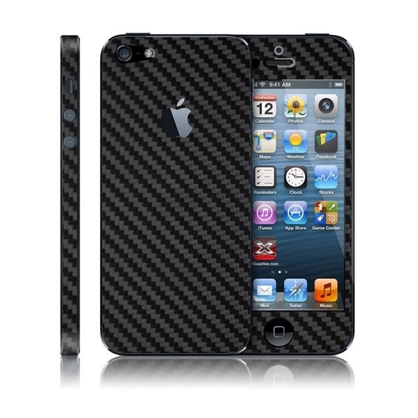 Оплётка корпуса с текстурой угле-волокна Carbon Fiber Armor Full Body (Black) для iPhone 5