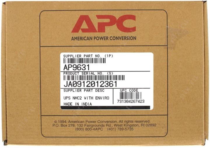 APC UPS Network Management Card 2 with Environmental Monitoring (AP9631)
