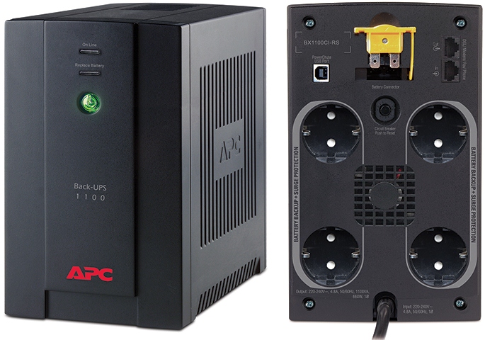 APC Back-UPS 1100VA, 230V, AVR, Schuko Sockets, CIS (BX1100CI-RS)